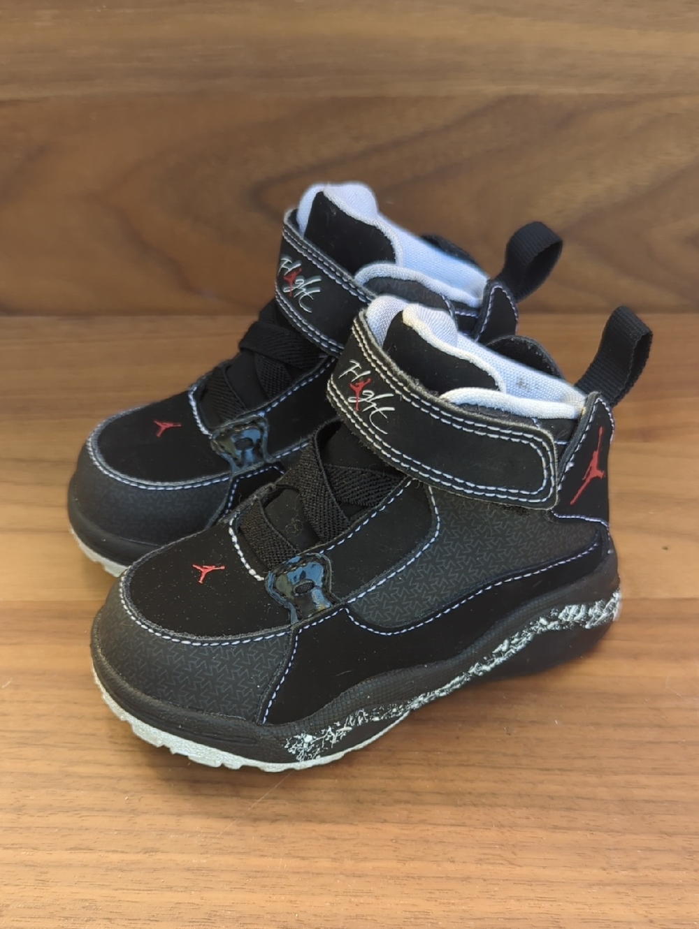 Nike Air Jordan Flight Kids Black White Splatter High-Top Sneakers